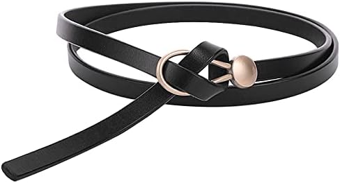 Women\'s Faux Leather Knotted Self-Tie Thin Belt 0.75\