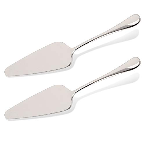 Pie Server Stainless Steel, KSENDALO 2-Pack Pie Server Spatula, Professional Dinner Table Server For Cake Cheese Pie Pizza and more, Silver