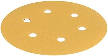 Mestool 66-AP Gold 6-Hole 60 Grit Dustless Hook &amp; Loop Discs, 6-Inch - 400