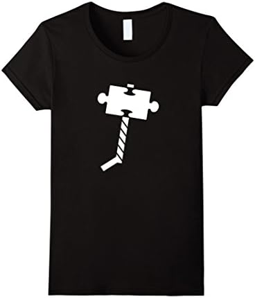 Women's Autism Awareness Superhero T-shirt XL Black