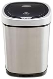 NINESTARS DZT-42-9 Automatic Touchless Motion Sensor Oval Trash Can, 11.1 Gal. 42 L., Stainless Steel