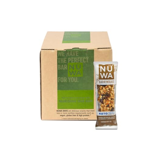 NÜWA 20Pack Keto: Barritas de Cacao - Veganas - Snack Saludable - Vitamina E - Sin Azúcar Añadida - 20 pz - Ingredientes Naturales - Sin Conservadores - Sin Gluten