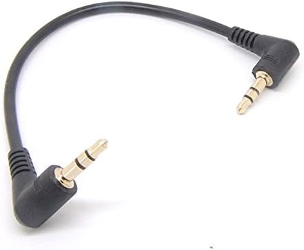 PINGX 3.5mm Male to Male Universal Auxiliary Audio Stereo Cable 90 Degree for All 3.5mm-Enabled Devices, Apple, Samsung, Android, Tablet, Speaker System, Windows and MP3 Players - 2 Pack, 25CM