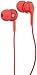 Amazon Basics In-Ear Wired Headphones Earbuds with Microphone, Red