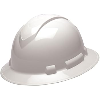 Pyramex Ridgeline Full Brim Hard Hat, 4-Point Ratchet Suspension, White