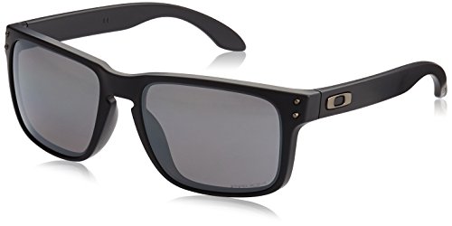 Oakley Men's Holbrook Polarized Iridium Square Sunglasses, Matte Black with Prizm Black Polarized, 57 mm