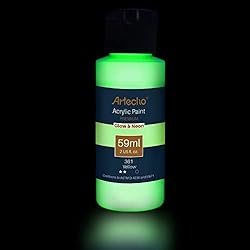 Artecho Glow in the Dark Paint, Neon Yellow 59ml