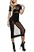 Zeagoo Women's Mesh Patchwork See Through Sexy Sundress Black Long Dress, X-Large, Black