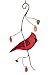 Lolitarcrafts Cute Cardinal Stained Glass suncatcher for Window Hanging