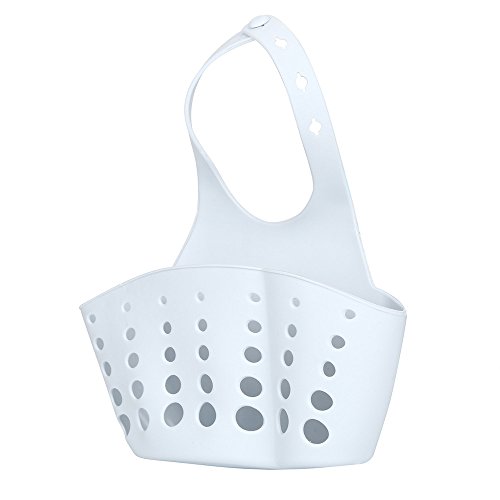Coerni Sponge Holder Basket, Kitchen Sink Caddy Brush Soap Organizer Dishwashing Liquid Drainer Rack (Light Blue) - Thumbnail 3