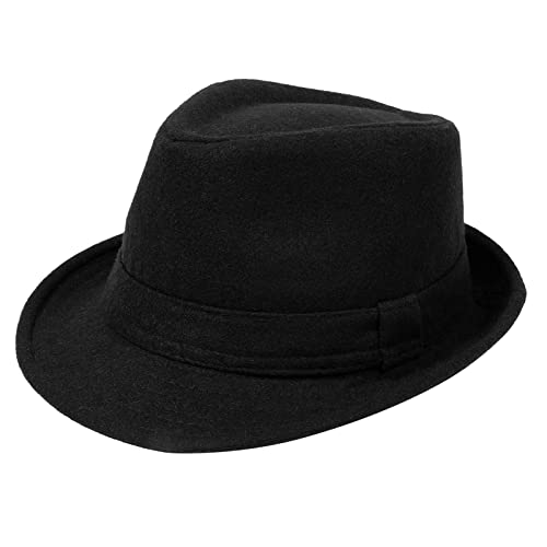 YOUNG LOVE Fashion Fedora for Men Dress Hats Black Fedora Hats for