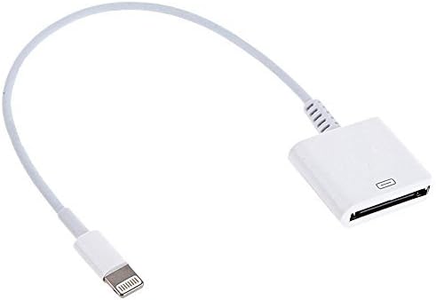 Worice Lightning to 30-Pin Adapter, 8-Pin to 30-Pin Charge &amp; Sync Cable Adapter Converter for Apple iPhone 7, 7 Plus, 6S, 6S Plug, 5S, 5C, iPad (White)