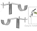 MEELLION Curtain Rod Bracket Holders Curtain Rods 2 PCS Single Window Frame Curtain Rod Brackets Holders (Silver)