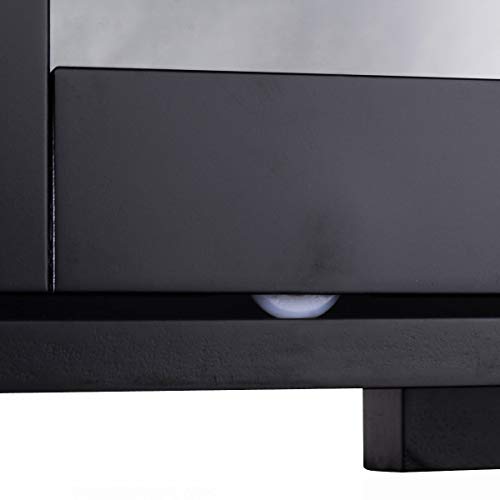 WATERJOY Kitchen Storage Sideboard, Stackable Buffet Storage Cabinet with Sliding Door Panels for Home Kitchen, Antique Black - Thumbnail 7