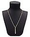 Geerier Women 16K Gold Plated Bar Pendant Y Necklace Golden