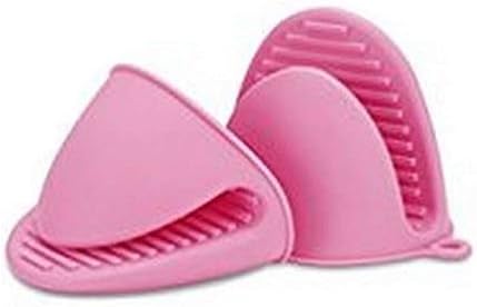 Pink Mini Oven Mitts 1 Pair (2pcs), Heat Resistant Pinch Mitt Gloves Potholder for Kitchen Cooking & Baking - Food-Grade Silicone