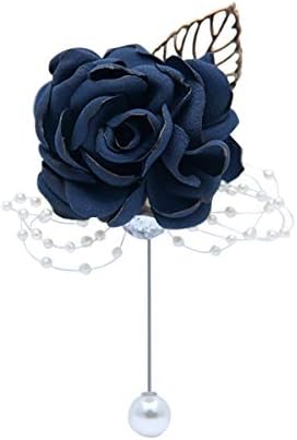 Prom Boutonniere Graduation Party Boutonniere Wedding Groomsmen Suit Dress Accessories (Navy Blue)