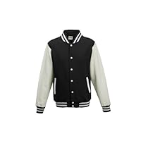 Awdis Unisex Varsity Jacket (L) (Jet Black/White)