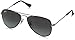 Ray-Ban Rj9506S Metal Aviator Sunglasses, Black on Silver/Light Grey Gradient Dark Grey, 50 mm