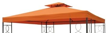 Spetebo Pavillon Ersatzdach 3x3 Meter in Terracotta - mit wasserabweisender Polyesterbespannung und Doppeldach (Orange)