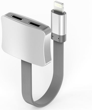 iPhone 7 Lightning Adapter &amp; Splitter, Headphones Adapter, Lightning Splitter, Dual Lightning Headphone Audio and Charge, Support Phone Call and iOS 10.3 and later, for iPhone 7 / 7 Plus (Gray)