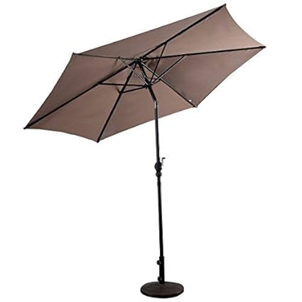 COSTWAY Ø300cm Sonnenschirm, Gartenschirm Marktschirm, Terrassenschirm Sechseck, Kurbelschirm Strandschirm Ampelschirm, Hänge