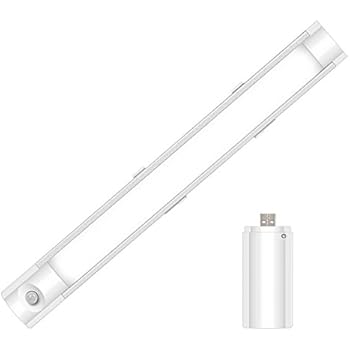 AMIR Motion Sensor Closet Lights, Wireless Wardrobe Light, 25 LED Detachable Light Bar, USB Rechargeable Night Light Bar for Wardrobe, Cabinet, Closet, Bathroom, Bedroom (White)