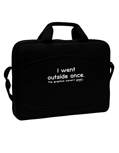 TooLoud I Went Outside Once Text 15" Dark Laptop / Tablet Case Bag