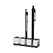 JR William Modern Pen Holder #3, Modern Black Acrylic Pen Holder for Desk, Office Desk Accessories Organizer and Pen Stand in a Luxury Gift Box Packaging - Soho Black