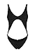 Viottiset Women's Cut-Out Thong One-Piece Monokini Swimsuit Black Bathing Suit Backless Bandage Medium