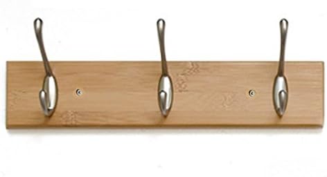 Hat Hook Rail Hook Rail Rack Coat Rack with 3 Hooks,13.8-Inch, Natural (3 Hooks)