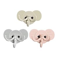 AndYin Elephant Utility Hooks Wall Hanger for Robe & Towel Hook Decorative Adhesive Elephant Hooks Key Holder Utility Animal Hook for Wall Hanging with Towels Robe 3 Packs