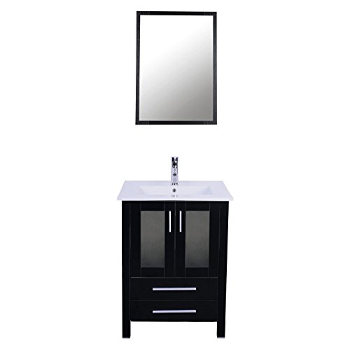 eclife 24" Bathroom Vanity Sink Combo W/Overflow White Drop in Ceramic