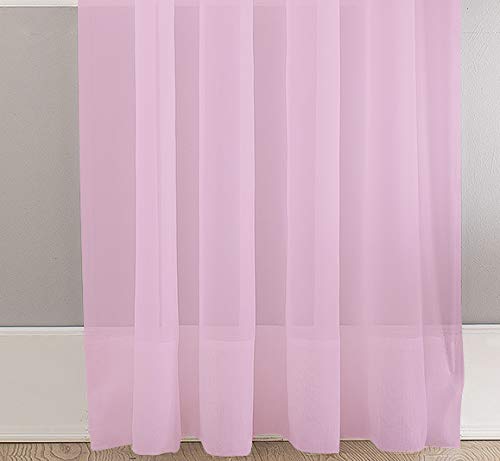 Megachest Woven Voile super wide metallic ring top Curtain 1 Panel (light pink, W 116" x L 72" (1 Panels))