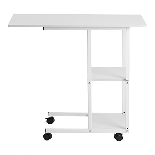 Buy White Hospital Bed Table Portable Laptop Computer Desk Cart