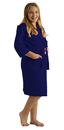 byLora Thigh Length Robe for boys, Medium, Navy Color