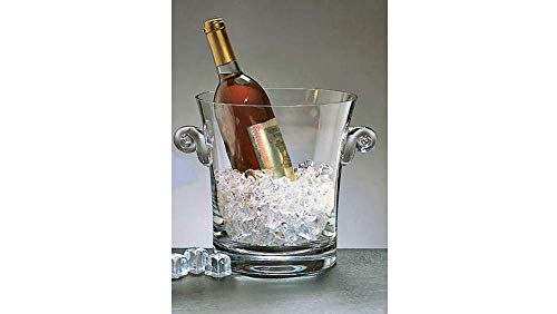 â€œThe Manhattanâ€ Style Wine and Champagne Chiller Bucket (1.5 L) - Lead-Free Crystal Elegantly Handcrafted w/Handles - Hand Blown Fine Polish Crystal - for Parties, Weddings, and Engagements
