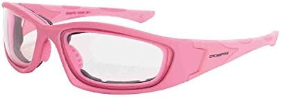 Crossfire Garrison Safety Glass, Pink Frame, Clear Lens
