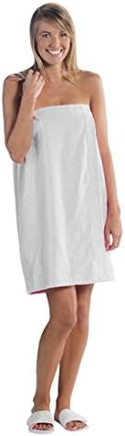 Women's Cotton Terry Velour Bath / Spa Wrap (White)