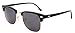 FEISEDY Vintage Half Frame Rimmed Sunglasses Men Women Classic Sun Glasses with Metal Rivets B1510