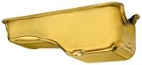 Milodon 30720 Steel, Gold Zinc Plated Stock Replacement Oil Pan for Small Block Ford