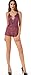 The Victory of Cupid Eyelash Lace Deep V-neck America Back Sexy Lingerie Piece Pajamas, Violet, Small/Medium