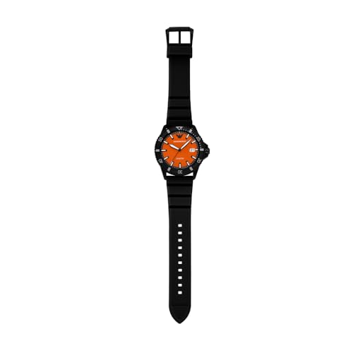 Watch For Men, Quartz Three Hand Date Movement and 42mm Case Size with Silicone Strap