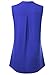 Bulotus Women's V-Neck Casual Tunic Tank Tops Zipper Sleeveless Blouse Shirt