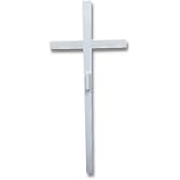 Woodhaven Large Memorial Cross - Perfect For Outdoor And Memorial Sites - Steel Grave Marker White Powder Coat Finish - Headstone Replacement - Made In The USA