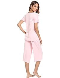 Pijama para dama de manga corta y pantalón capri