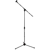 Tenuto Tech Adjustable Tripod Boom Floor Microphone Stand With Butterfly Clip For Audio Vocal Stage