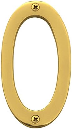 Knoxx Hardware BBB4N500 Brass Address Numbers Traditional 4" Numeral 0
