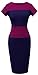 Homeyee Women's Patchwork New OL Casual Career Pencil dress U463 (M, Carmine)