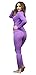 Women's Ultra Soft Thermal Underwear Long Johns Set with Fleece Lined (Large, Purple)